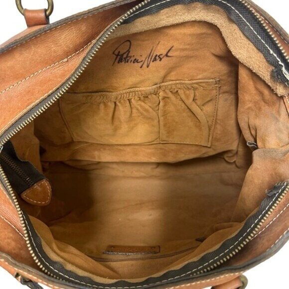 Patricia Nash Bolsena Tote Bag Purse Handbag Leather Floral Print Autographed - Picture 11 of 14